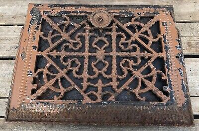 Antique Cast Iron Wall Register Heating Vent Ornate Victorian Stowell MIL WIS