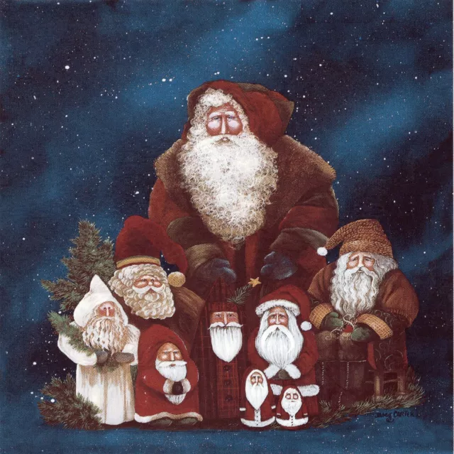 Calcomanía de cerámica tobogán acuático Christmas Art Deco Santa Group 1 pieza 6"" X 6"" buey