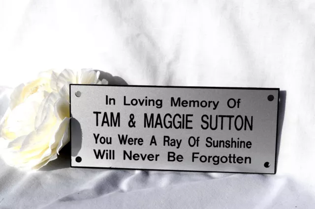 Personalised Engraved memorial Bench plaque sign