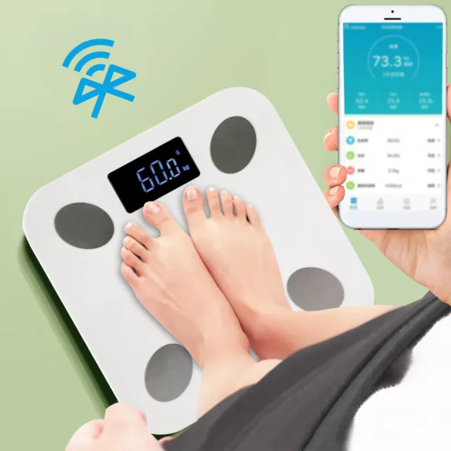 Balanza digital báscula de grasa corporal escala digital 180 kg capacidad APLICACIÓN control inteligente 6V