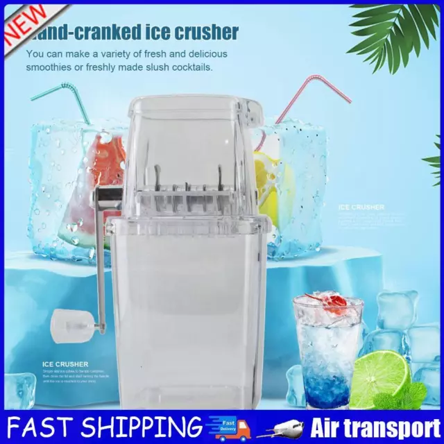 Hand-Cranked Ice Crusher Household Ice Breaker Ice Maker for Home Use (White) AU