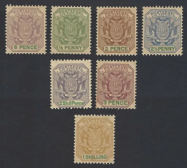 AOP South Africa TRANSVAAL 1896-97 7v MNH