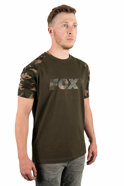 T-Shirt FOX NEU tarnfarben/khaki Karpfenangeln - Raglan-Stil - alle Größen