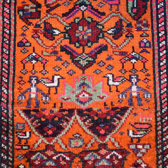 Alter Anatolischer Teppich handgeknüpft Wolle 243x129cm  orange Vintage ANGEBOT!