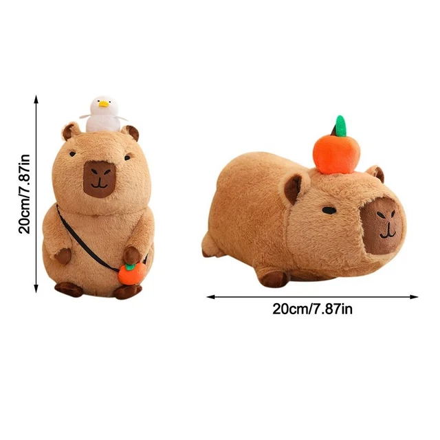 GWAWG Capybara Plüsch Mit Schildkrötenrucksack – 23 Cm Weiches Kuscheltier, Dekokissen Für Kinder