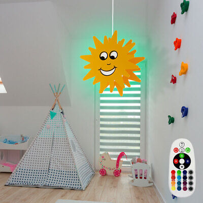 Suspensions Lampe pour Chambre D'Enfant Soleil RGB LED Télécommande Dimmable
