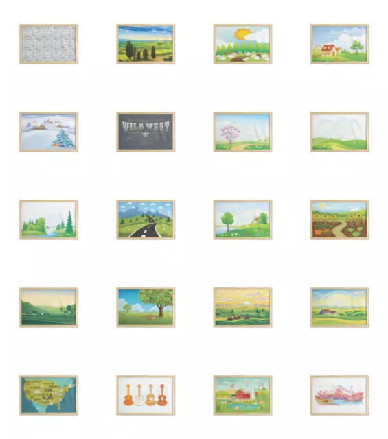 Ambesonne Country Wall Art with Wide Frame for Bathrooms Living Room