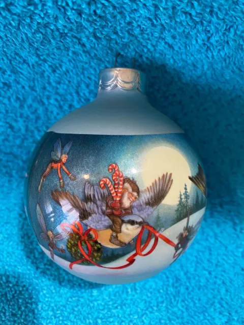 Vintage 1984 Hallmark "Flights of Fantasy" Glass Christmas Keepsake Ornament