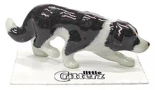 ➸ LITTLE CRITTERZ Dog Miniature Figurine Border Collie Hemp