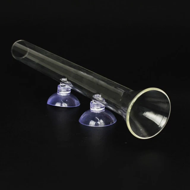 Glass Aquarium Feeder Tube Dish Transparent Fish Tank Shrimp Snail Food Feeder B 3