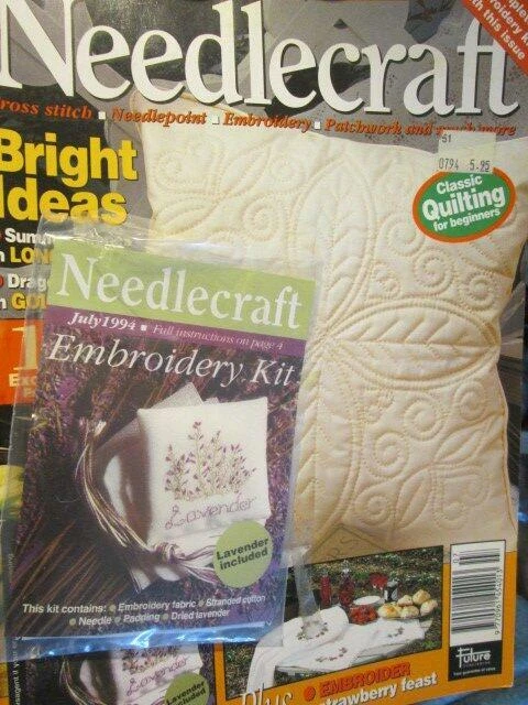 Needlecraft UK July 1994 Magazine #37 & Kit-Dragonfly/17th Century Lady Blackwor