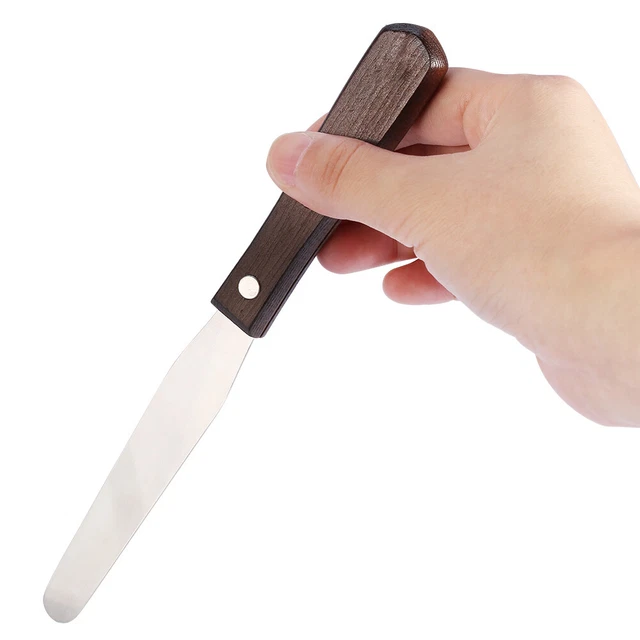 Cuchillo mezclador de cera de metal espátula aplicador mango de madera eliminación de vello GSA