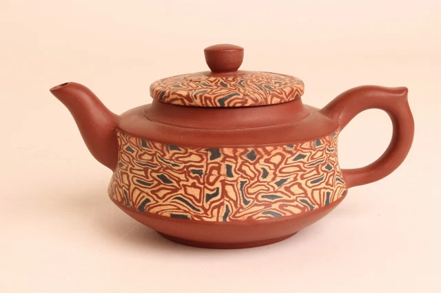 Vintage Chinese Yixing teapot, 20th Century, faux marble