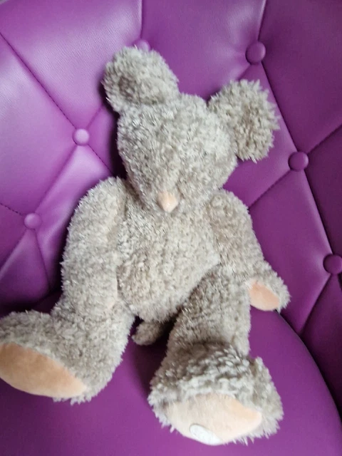 28 - DOUDOU PELUCHE LES SOURIS Zoé MOULIN ROTY BEIGE MARRON  40 cm