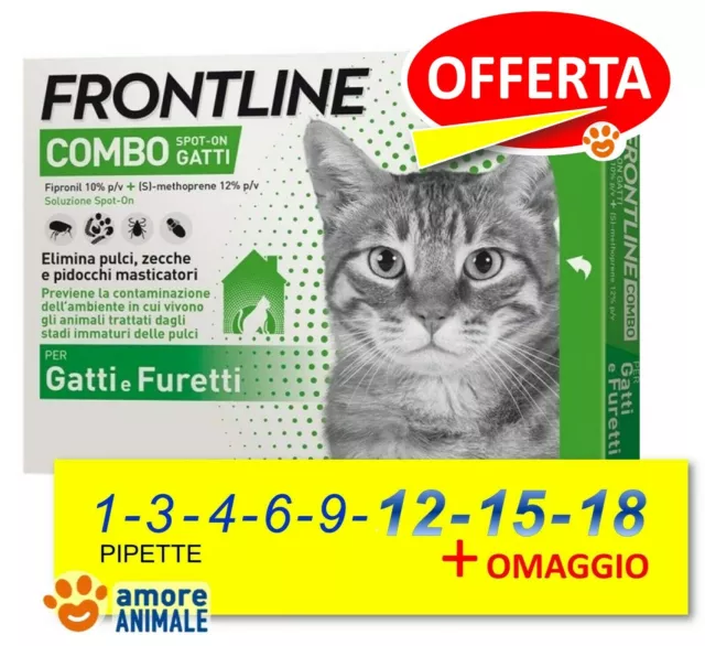 Frontline Combo Gatto 1 / 3 / 4 / 6 / 9 / 12 / 15 / 18 pipette Antiparassitario