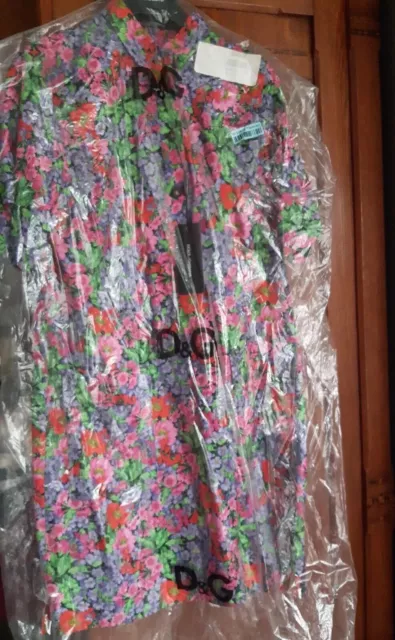 DOLCE & GABBANA floral dress size 42/UK 10/US 6 new Black Pink Green