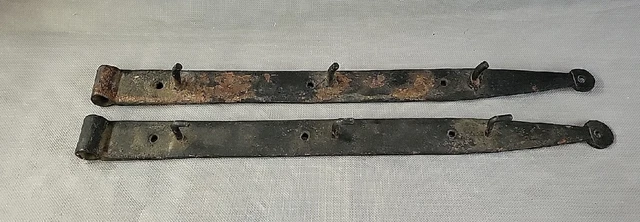 2 Antiqur Hand Forged 20" Strap Hinges Barn Door Rustic
