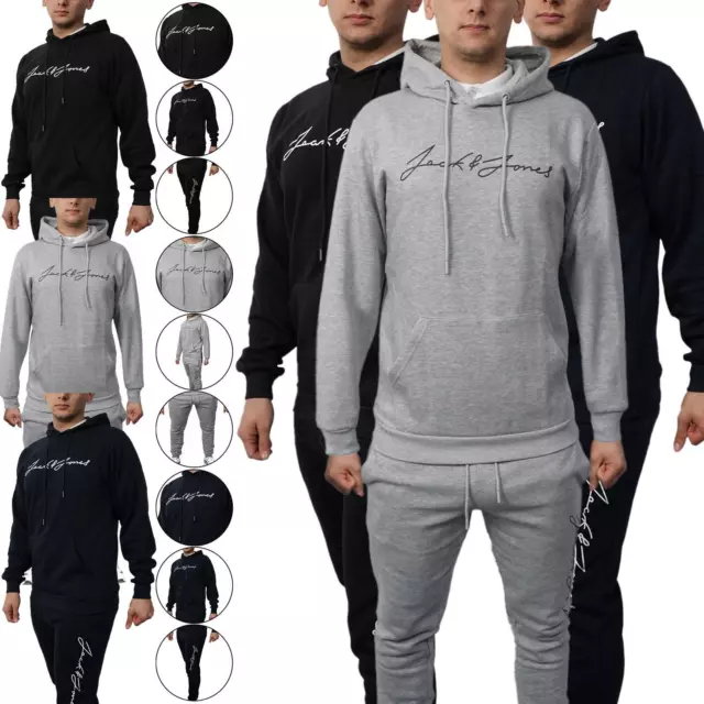 Mens Full Tracksuits Set Slim Fit Fashion Gym Joggers Bottoms Jumper Hoodie