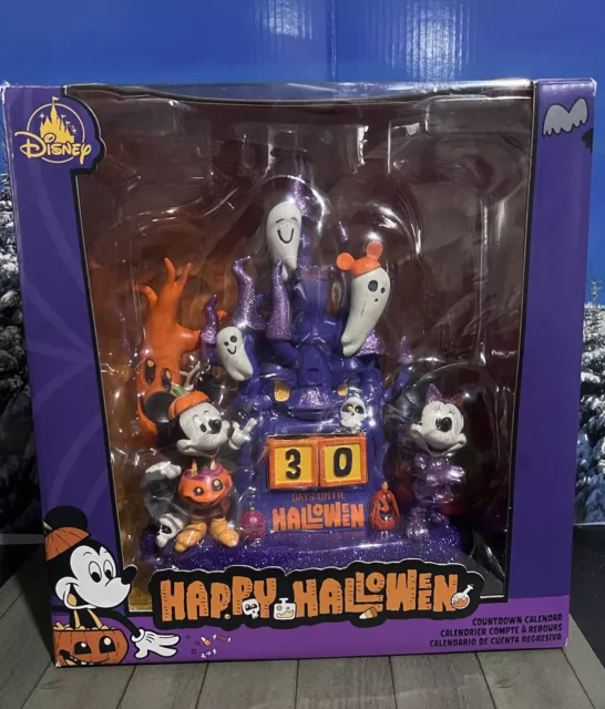 DISNEY HALLOWEEN COUNTDOWN Castle Calendar Clock Mickey & Minnie Mouse