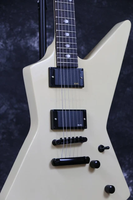 Cream White Explorer Electric Guitar Rosewood Fingerboard Black Hardware