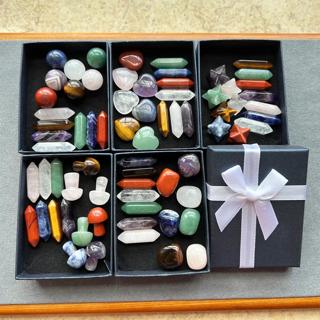 14PCS Natural Obelisk Quartz Crystal Healing Stone Meditation Therapy Tower Set