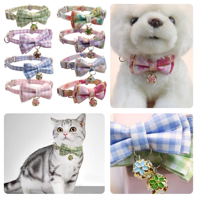 Dog & Cat Kitten Small Pet Puppy Adjustable Neck Collar Bow with Dots' Tie C4F1