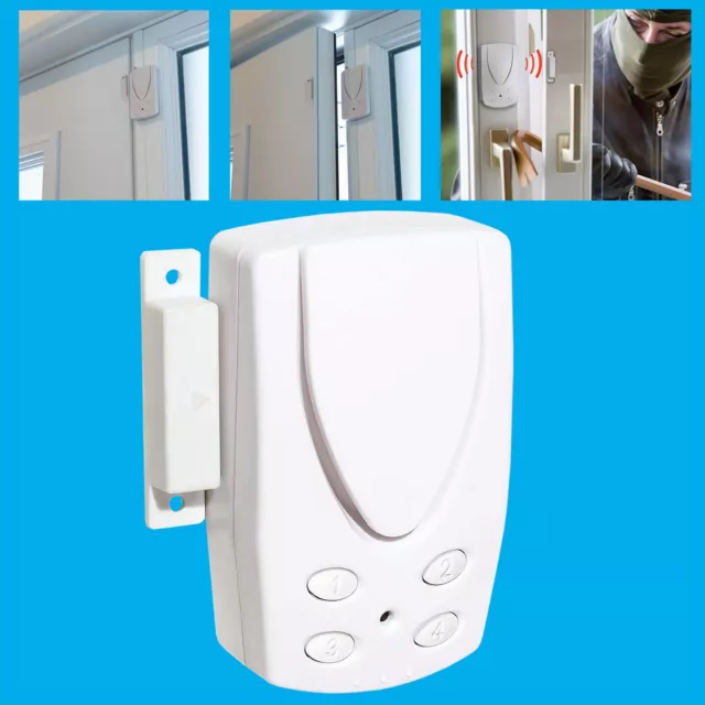 Magnétique Contact & Clavier Porte Alarme,100dB Antivol Sécurité Système Home