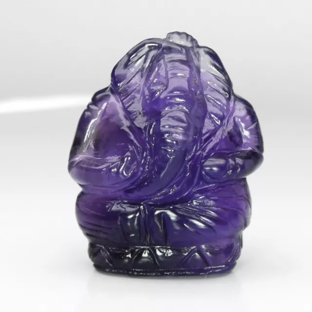 Handcraft Rare! 34.38ct Ganesh Carving Natural Unheated Purple Amethyst Tanzania