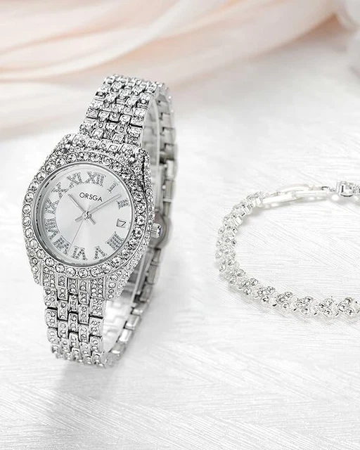 Excellanc Orologio Da Donna Quarzo - Quadrante Bianco Con Strass, Cinturino In Metallo Argento E Oro - 2