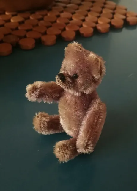 Schuco Miniature Teddy Bear Mirror Powder Compact Toy  Germany Vintage c1920s