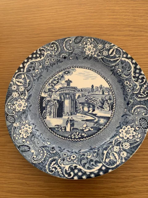 Landscape Blue Luncheon Plate by W.R Midwinter Ltd. England  blue and white ware
