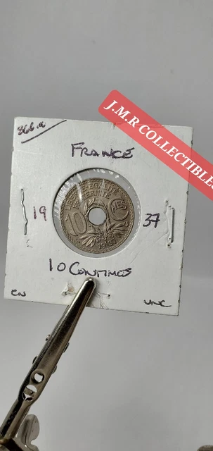 1937 France 10 Centimes.  high grade