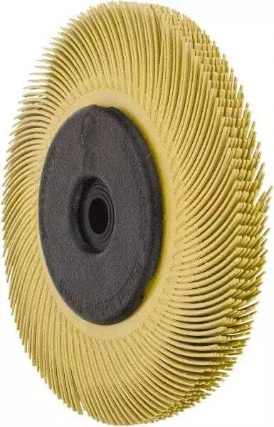 3M 7100138300 6" Diam, 7/16" Max Face Width, Plain Hole Radial Bristle Brush