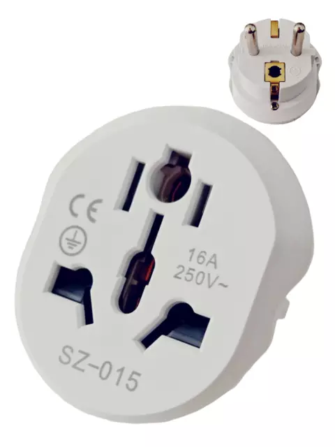 Reise Strom Adapter WORLD TO EU TRAVEL Stecker Plug für zu AU US UK China ITA CH