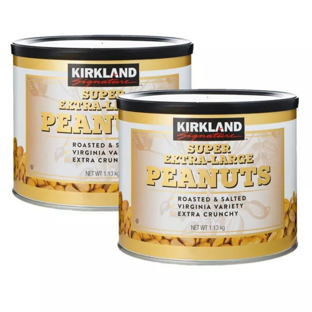 2 x 1.13 kg Kirkland Signature Super Extra Large Peanuts Roasted & Salted