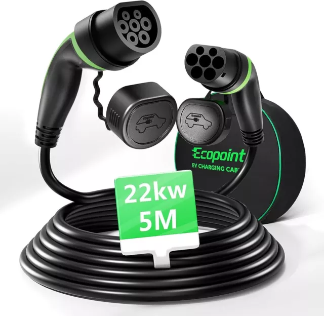 ECOPOINT E Auto Typ 2 Ladekabel 3-Phasig 32A 22kW für Elektroauto EV/PHEV IP54