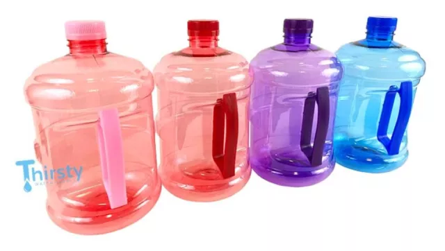 BPA Free 1 Gallon Water Bottle PET Plastic Drinking Canteen Jug Container Colors