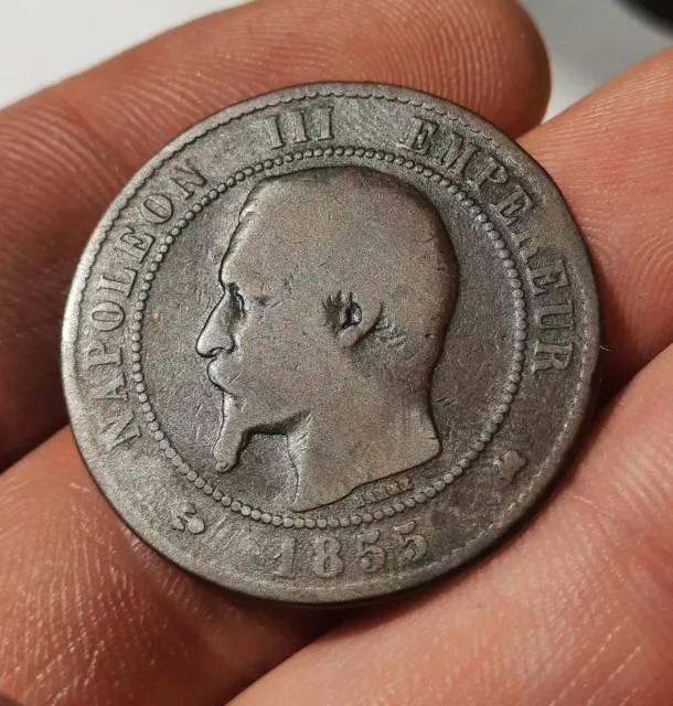 10 centimes Napoléon III, tête nue 1855 Bordeaux K