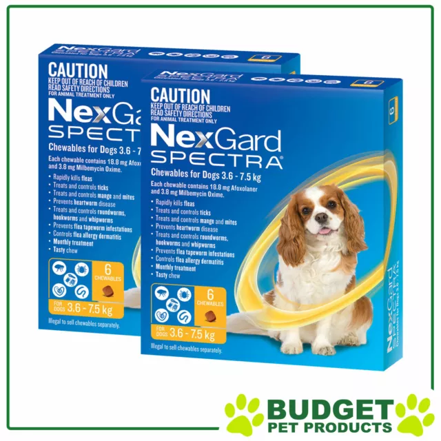 NexGard Spectra Chewables For Dogs Yellow 3.6 -7.5kg 12 Pack