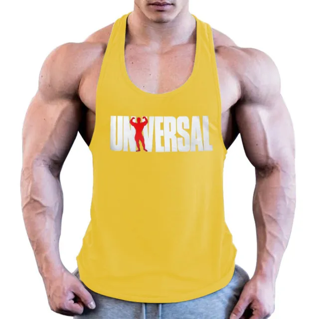 Men Tank Top Bodybuilding Gym Workout Fitness Cotton Sleeveless Stringer Vest