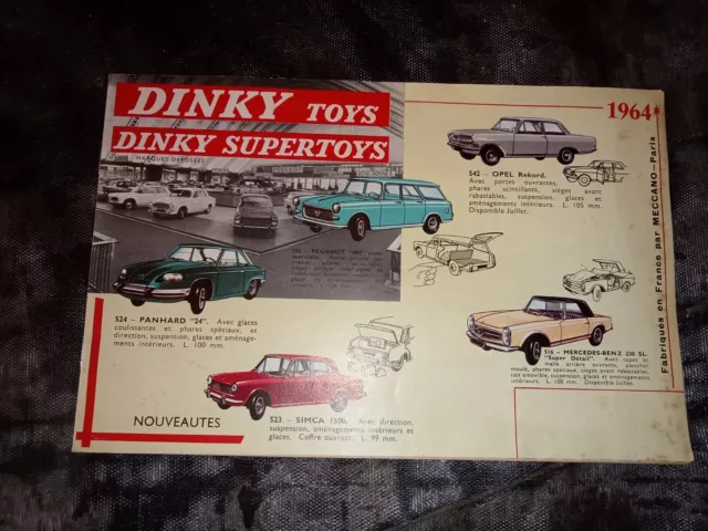 Ancien Catalogue DINKY TOYS FRANCE - avril 1964 - 16 pages - 4 pages Tarifs