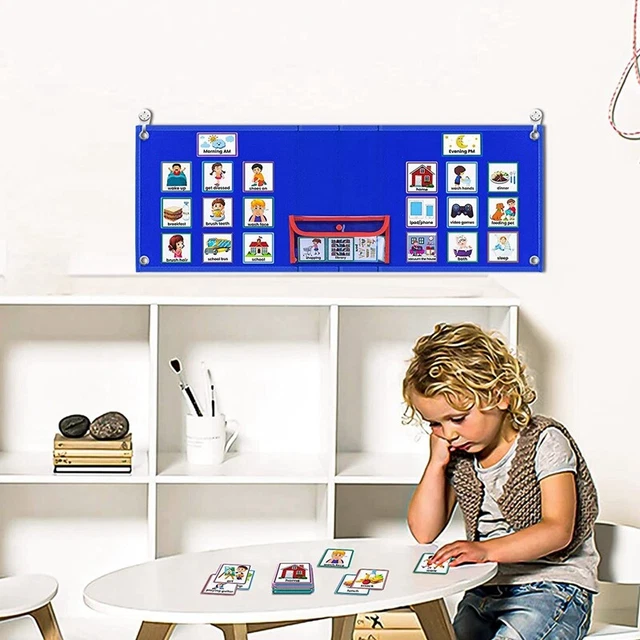 CALENDRIER VISUEL POUR Enfants, Tableau de Routine Quotidienne avec 70 ...