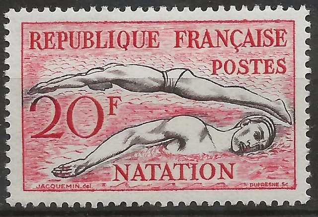 Timbre France Yvert No 960-965 serie sport, jeux olympiques d' Helsinki neuf * avec trace de charnière