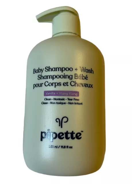 New Pipette Baby Shampoo + Wash Vanilla and Ylang Ylang 11.8 fl.oz.