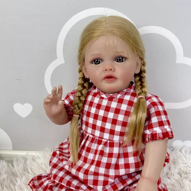 Bellissima bambola bambino 24 pollici silicone giocattolo neonato realistico