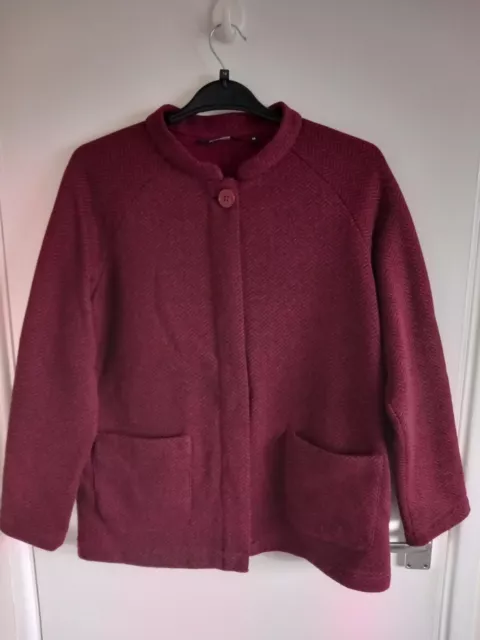 Rohan Finnic Jacket 12 Red/Black Herringbone Fleece Cardigan Walking Hiking