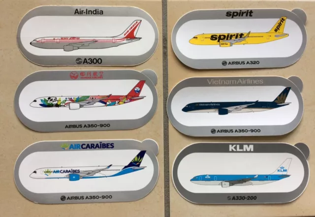 lot 6 AUTOCOLLANT STICKER AUKLEBER ADESIVO AIRBUS AIRLINES A320 A300 A330 A350