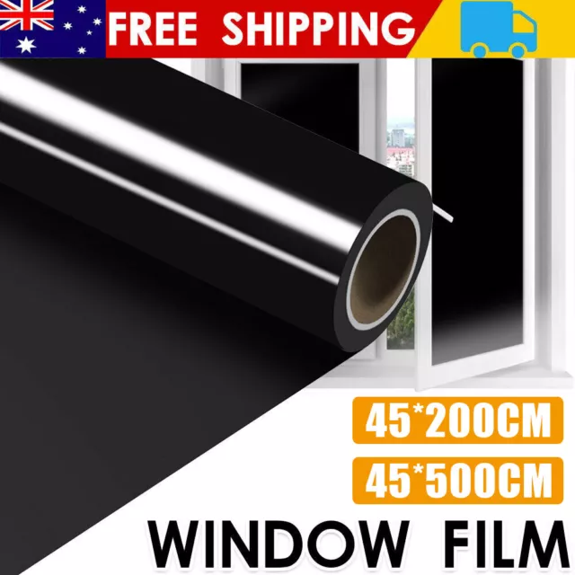 Blackout Static Cling Window Glass Film Privacy Protection To Block Sun Decor AU