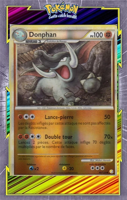 Donphan Reverse - HS01:HeartGold SoulSilver-40/123-Carte Pokemon Française