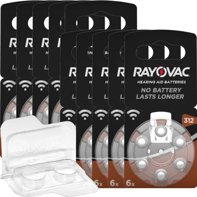 60 batterie per apparecchi acustici Rayovac Acoustic Special marroni 312...